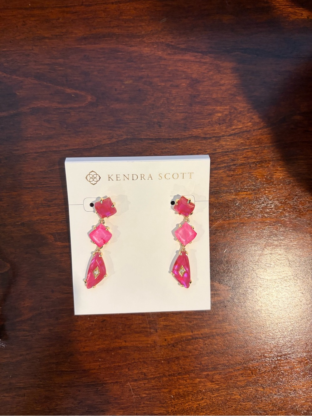 Kendra Scott Kids Hot Pink Triple Drop Earrings